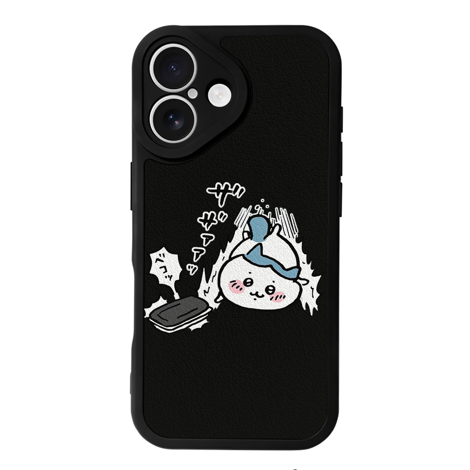 （画像用） ちいかわ ハチワレ Chii-kawa hachiware 【iPhone 16シリーズ対応】シリコンスマホケース（レザー調） 材質：シリコン